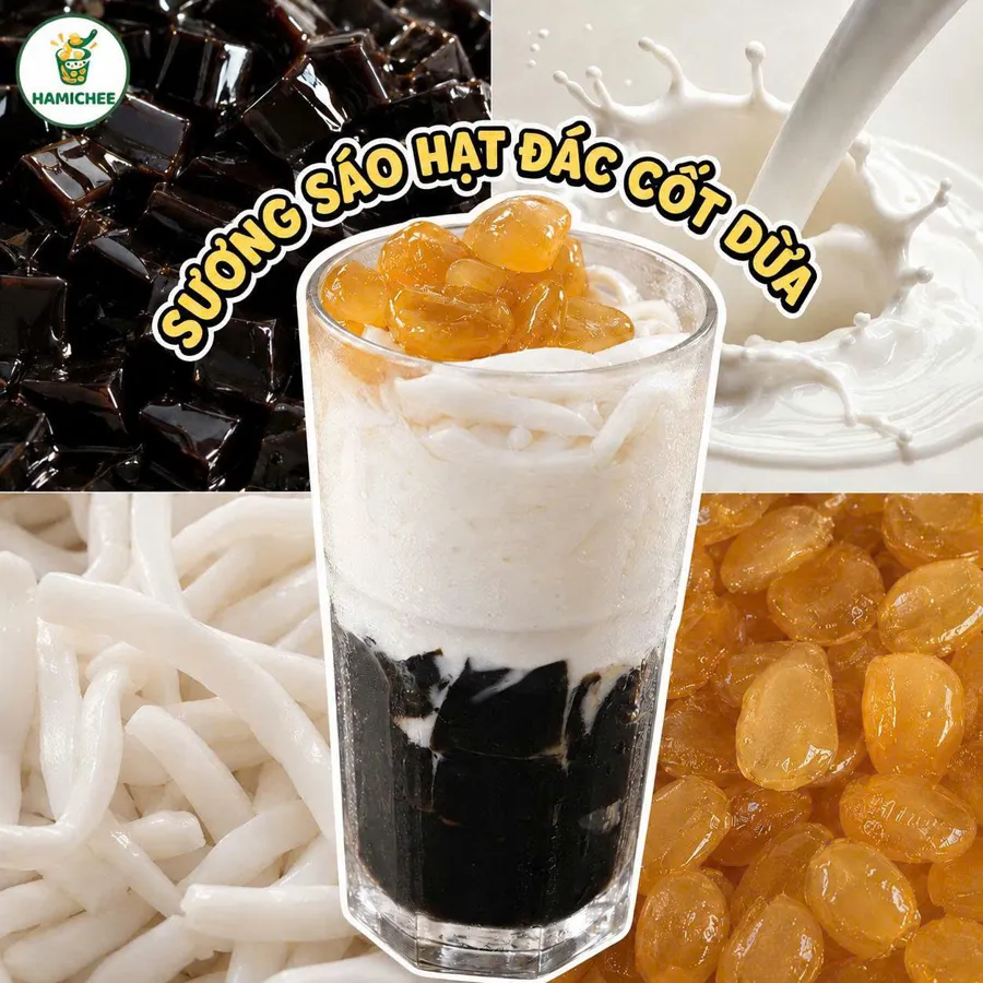Ly chè sương sáo hạt đác cốt dừa, món chè thanh mát cho ngày nắng ở HAMICHEE Nha Trang