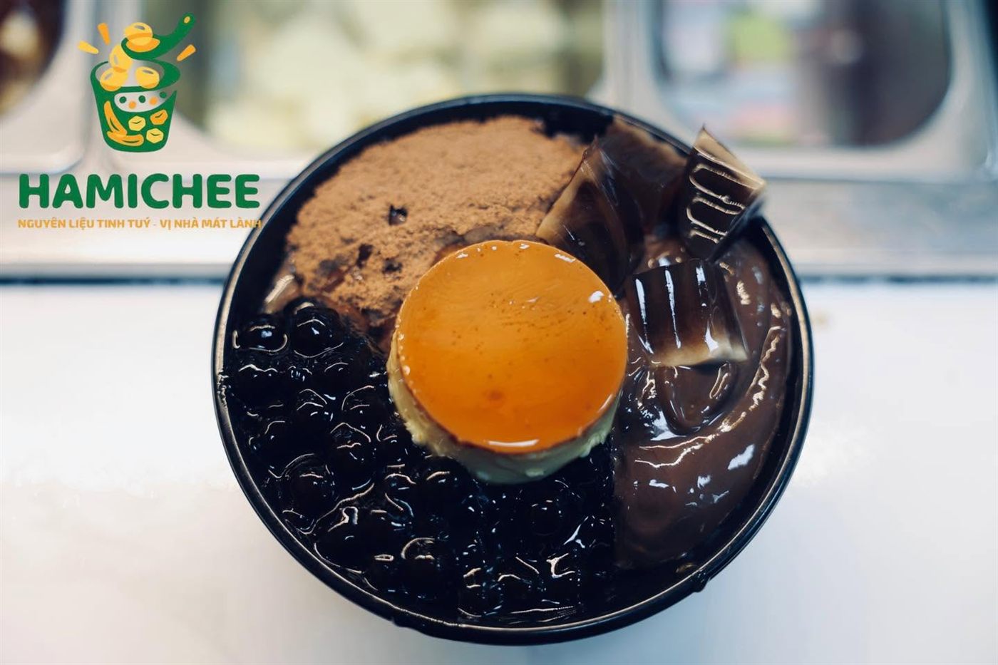 Milo đá bào flan