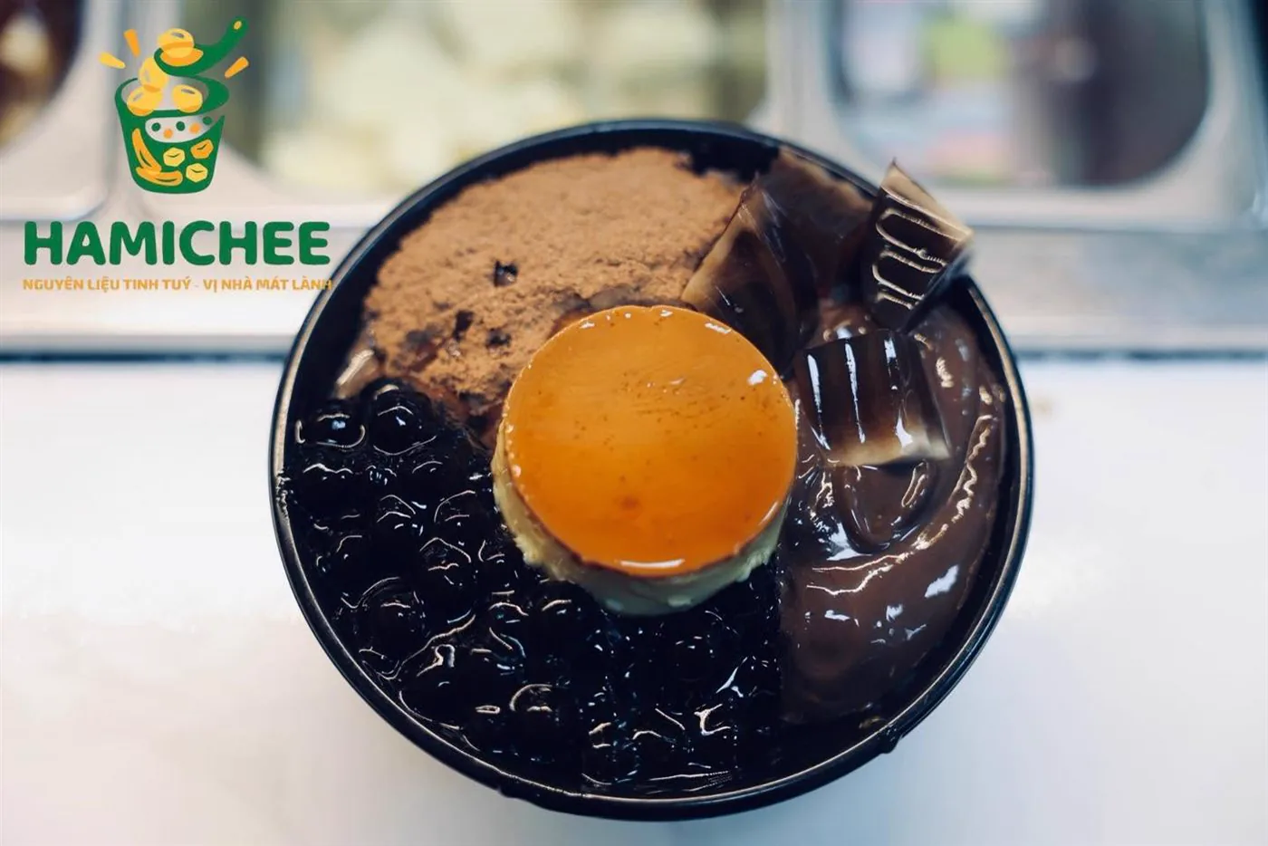 Milo đá bào flan